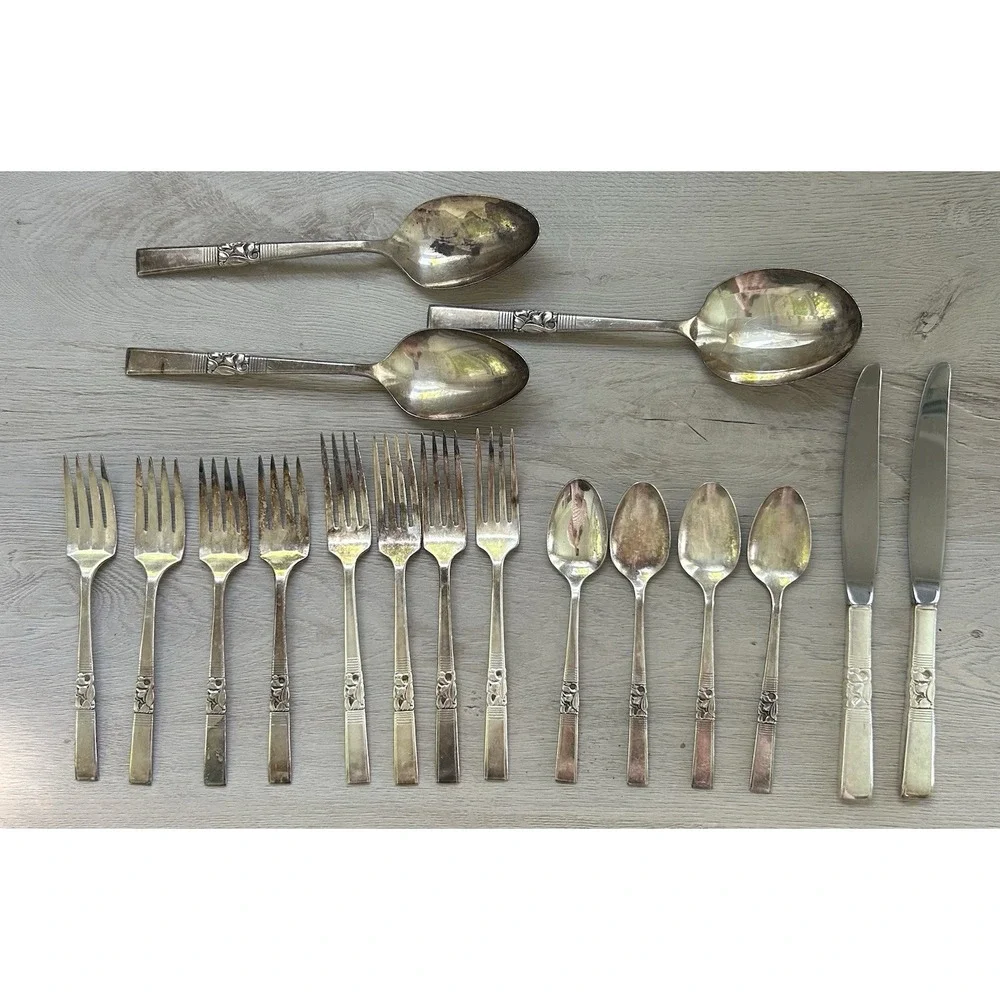 Oneida Morning Star Set 17 Pcs. Forks Community Vtg Silverplate Flatware Spoons